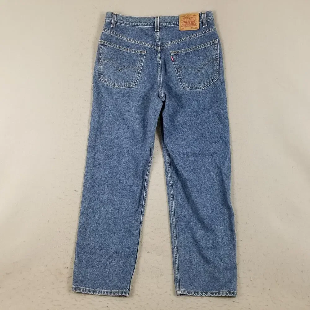 Levis 550 Jeans‎ Mens 38x31 Relaxed Fit Tapered Leg Denim Medium Wash Zip Fly